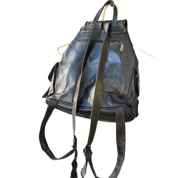 Vintage 70’s leather studded buckles backpack main image 8